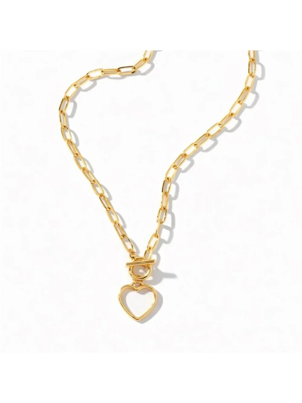 New! Gold Heart Chain Necklace (3043) NWOT